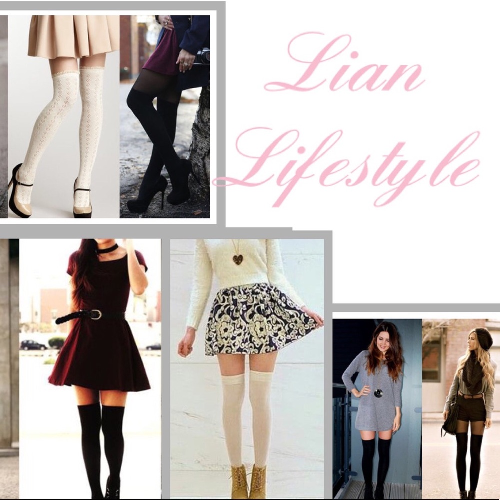 Lot x 2 Thigh High Cable Knit Socks by Lian